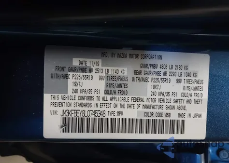 2020 Mazda Cx-5 Signature z USA, uszkodzony, nr VIN JM3KFBEY8L0745348